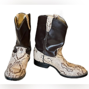 Bronco Vintage Faux Python‎ Western Cowboy Boots Size 6 D